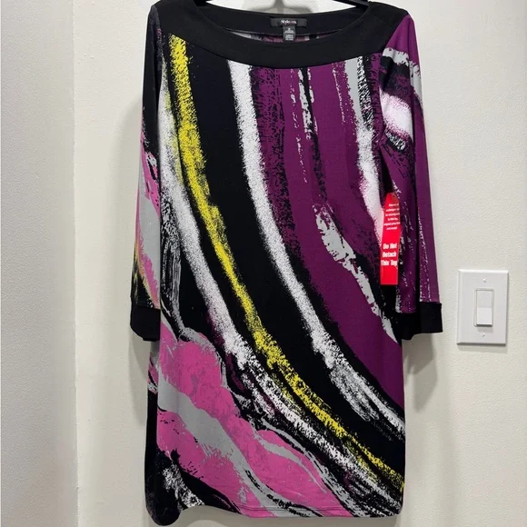 Cynthia Rowley | Dresses | Cynthia Rowley Black And Pink Long Sleeve Dress  | Poshmark